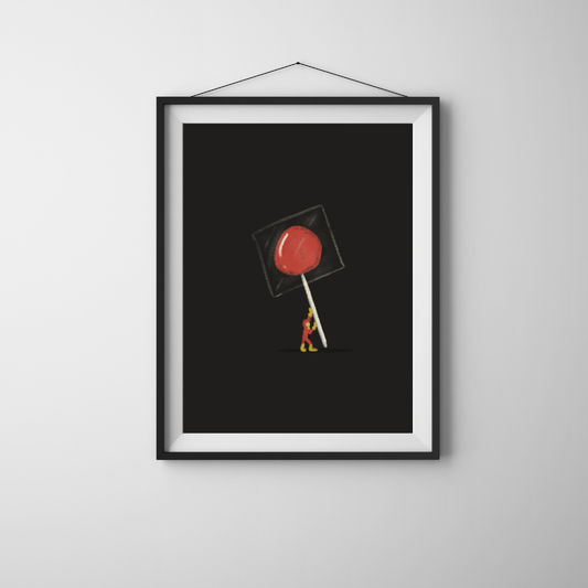 Lecca lecca rosso – stampa di Sten.js